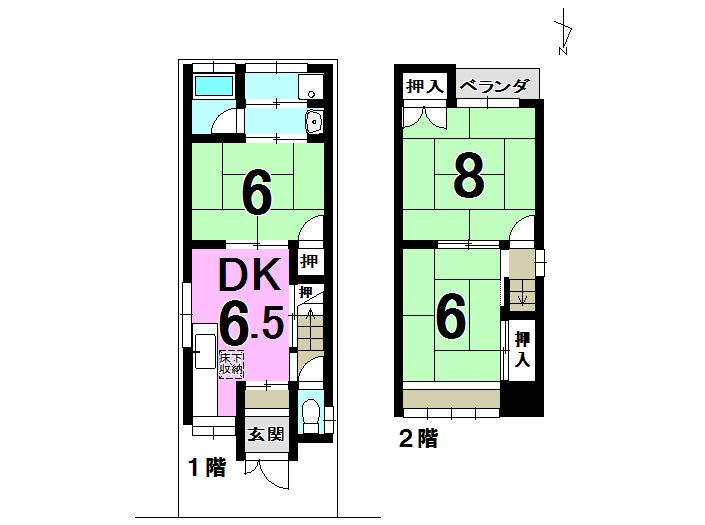 Floor plan. 5.9 million yen, 3DK, Land area 47.91 sq m , Building area 56.25 sq m floor plan