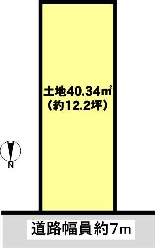 Compartment figure. Land price 11.4 million yen, Land area 40.34 sq m