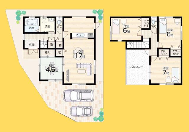 Floor plan. (No. 14 locations), Price 30,800,000 yen, 4LDK, Land area 128.91 sq m , Building area 97.71 sq m