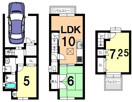 Floor plan. 8.9 million yen, 3LDK, Land area 45.42 sq m , Building area 67.02 sq m