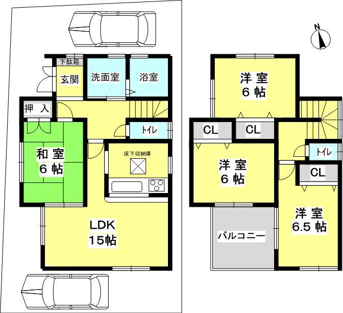 Floor plan. 29,800,000 yen, 4LDK, Land area 107.54 sq m , Building area 107.54 sq m