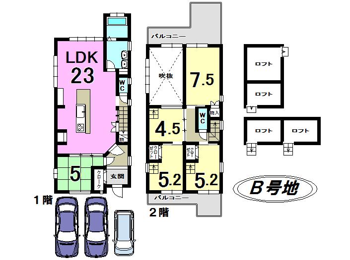 Floor plan. 43,800,000 yen, 5LDK, Land area 140.71 sq m , Building area 111.78 sq m