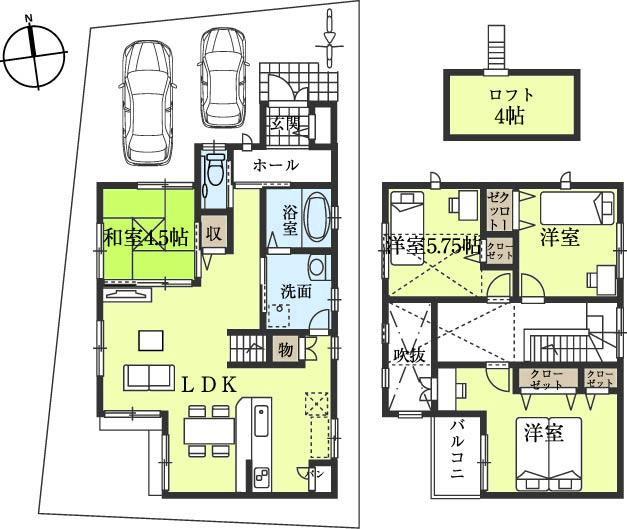 Floor plan. (No. 1 point), Price 31,254,000 yen, 4LDK, Land area 117.65 sq m , Building area 105.16 sq m