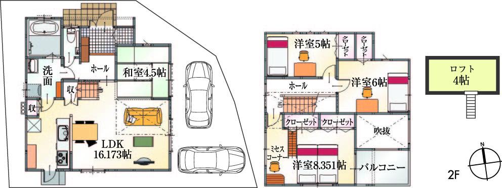 Floor plan. (No. 6 locations), Price 28,811,000 yen, 4LDK, Land area 102.53 sq m , Building area 98.27 sq m