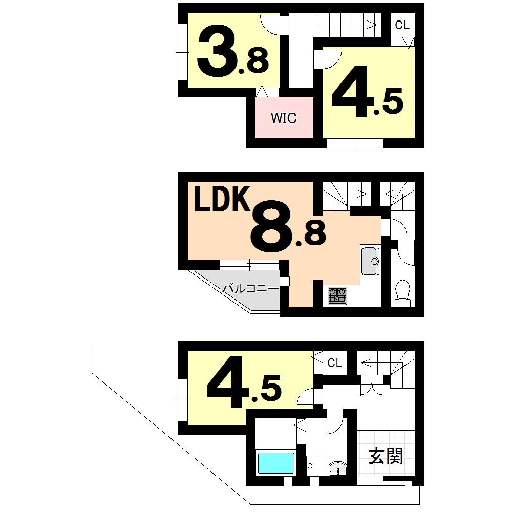 Compartment view + building plan example. Building plan example, Land price 6 million yen, Land area 33.34 sq m , Building price 2,000 yen, Building area 60.03 sq m plan (1) Building price 11,350,000 yen