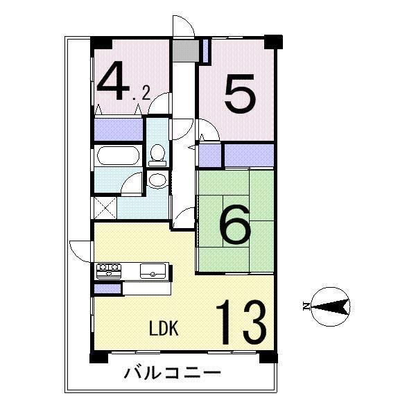 Floor plan. 3LDK, Price 10 million yen, Occupied area 60.54 sq m , Balcony area 20.18 sq m