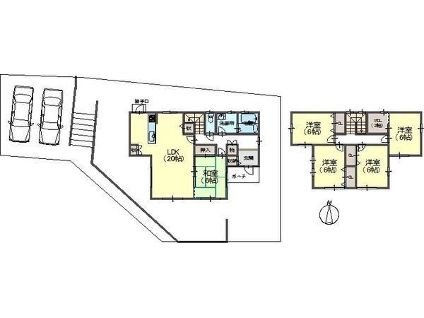 Building plan example (floor plan). Building plan example (No. 2 place) building price 21,460,000 yen, Building area 118.26 sq m