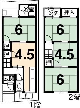 Floor plan. 9.8 million yen, 4DK, Land area 41.37 sq m , Building area 61.96 sq m