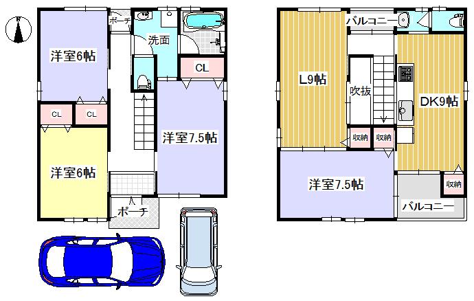 Building plan example (floor plan). Building plan example Building price 16 million yen, Building area 103.68 sq m