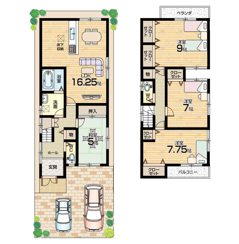 Floor plan. 22.6 million yen, 4LDK, Land area 104.77 sq m , Building area 108.54 sq m