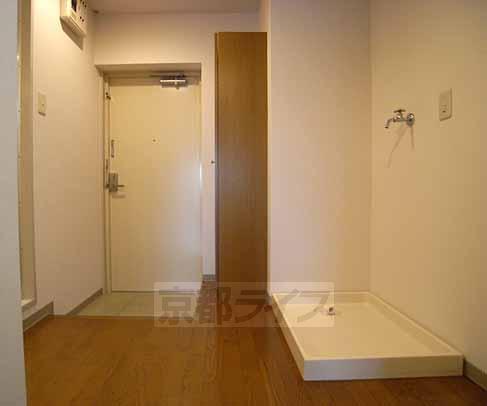 Living and room. It is indoor washing machine storage and entrance.