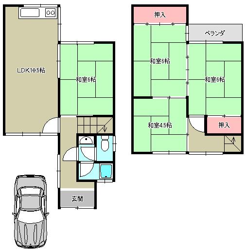 Floor plan. 11 million yen, 4DK, Land area 87 sq m , Building area 71.82 sq m