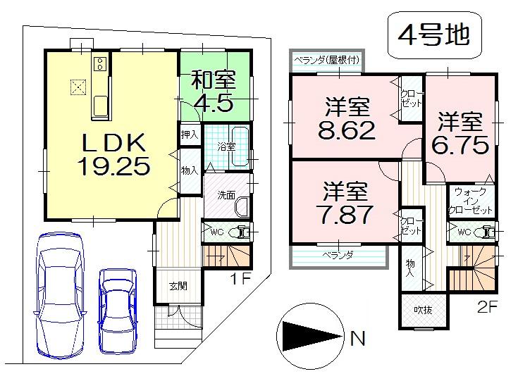 Floor plan. 23.8 million yen, 4LDK, Land area 104.67 sq m , Building area 114.2 sq m