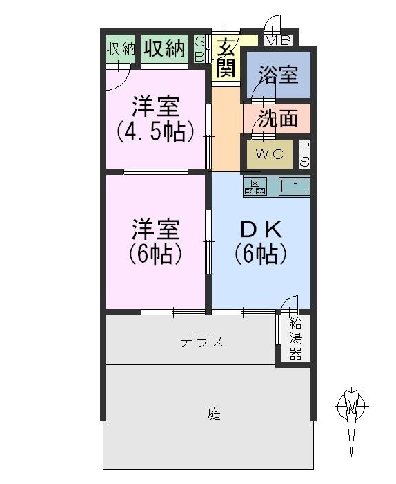 Floor plan. 2DK, Price 5.8 million yen, Occupied area 41.25 sq m floor plan