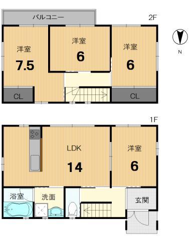 Floor plan. 30 million yen, 4LDK, Land area 115.84 sq m , Building area 88.56 sq m