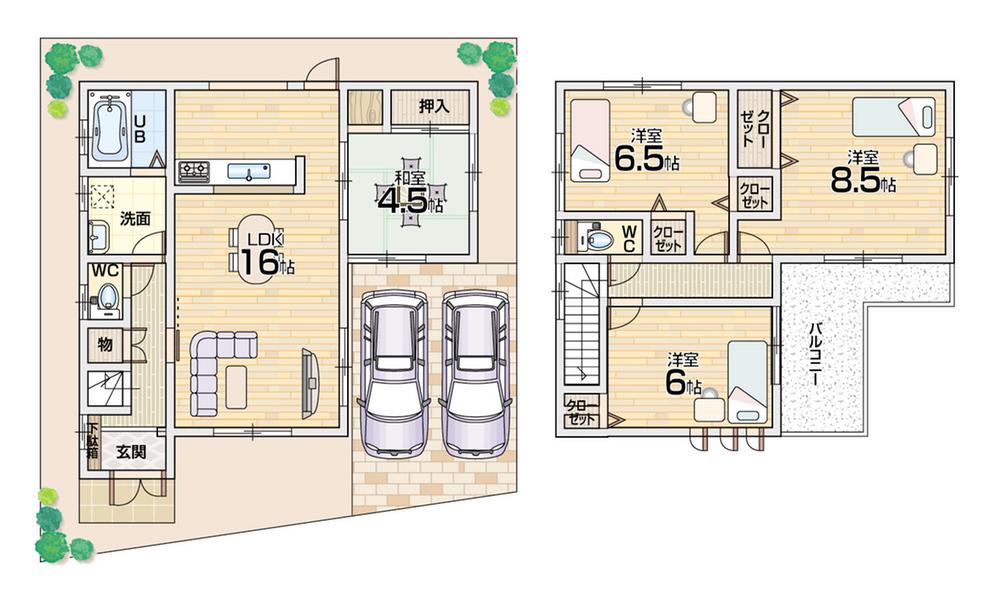 Floor plan. 26,800,000 yen, 4LDK, Land area 109.38 sq m , Building area 97.71 sq m