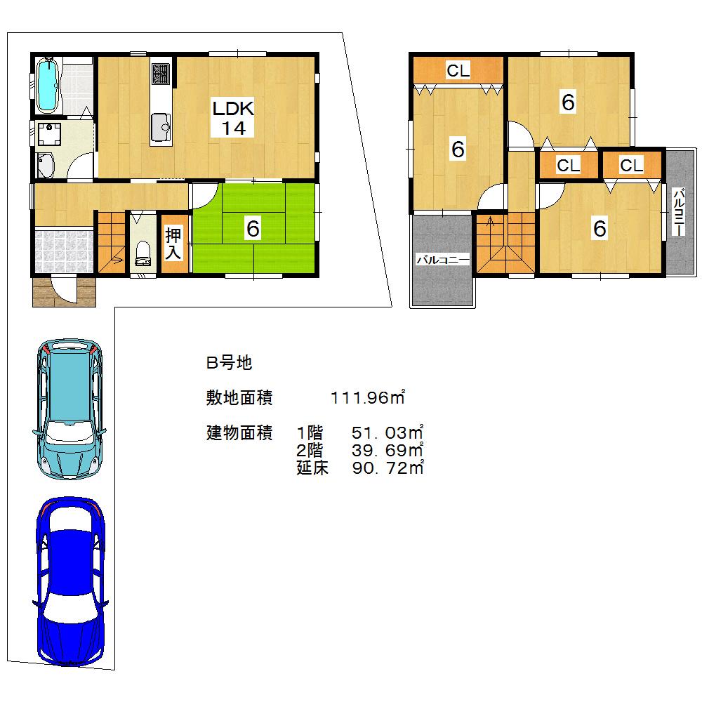 Floor plan. 22,800,000 yen, 4LDK, Land area 111.94 sq m , Building area 92.75 sq m
