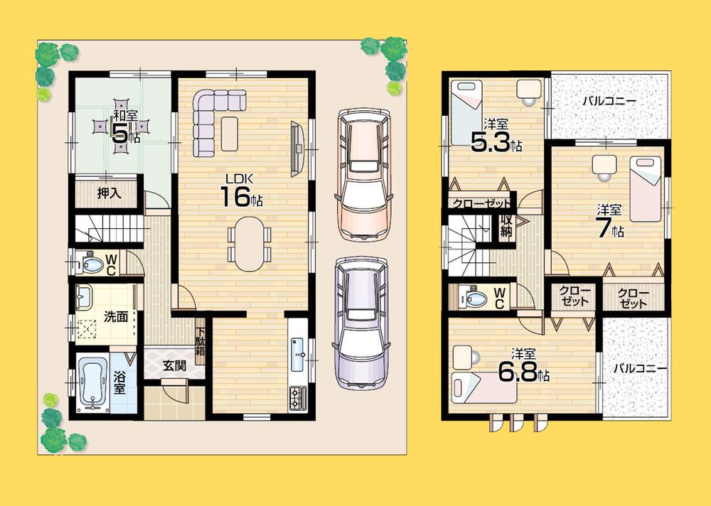 Floor plan. (No. 16 locations), Price 27.3 million yen, 4LDK, Land area 111.01 sq m , Building area 95.23 sq m