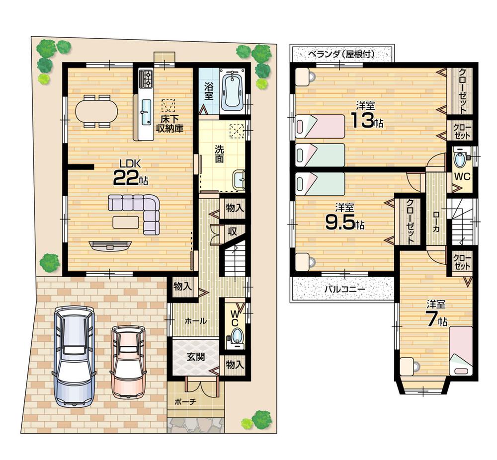 Floor plan. (No. 1 point), Price 23,900,000 yen, 3LDK, Land area 103.8 sq m , Building area 116.64 sq m