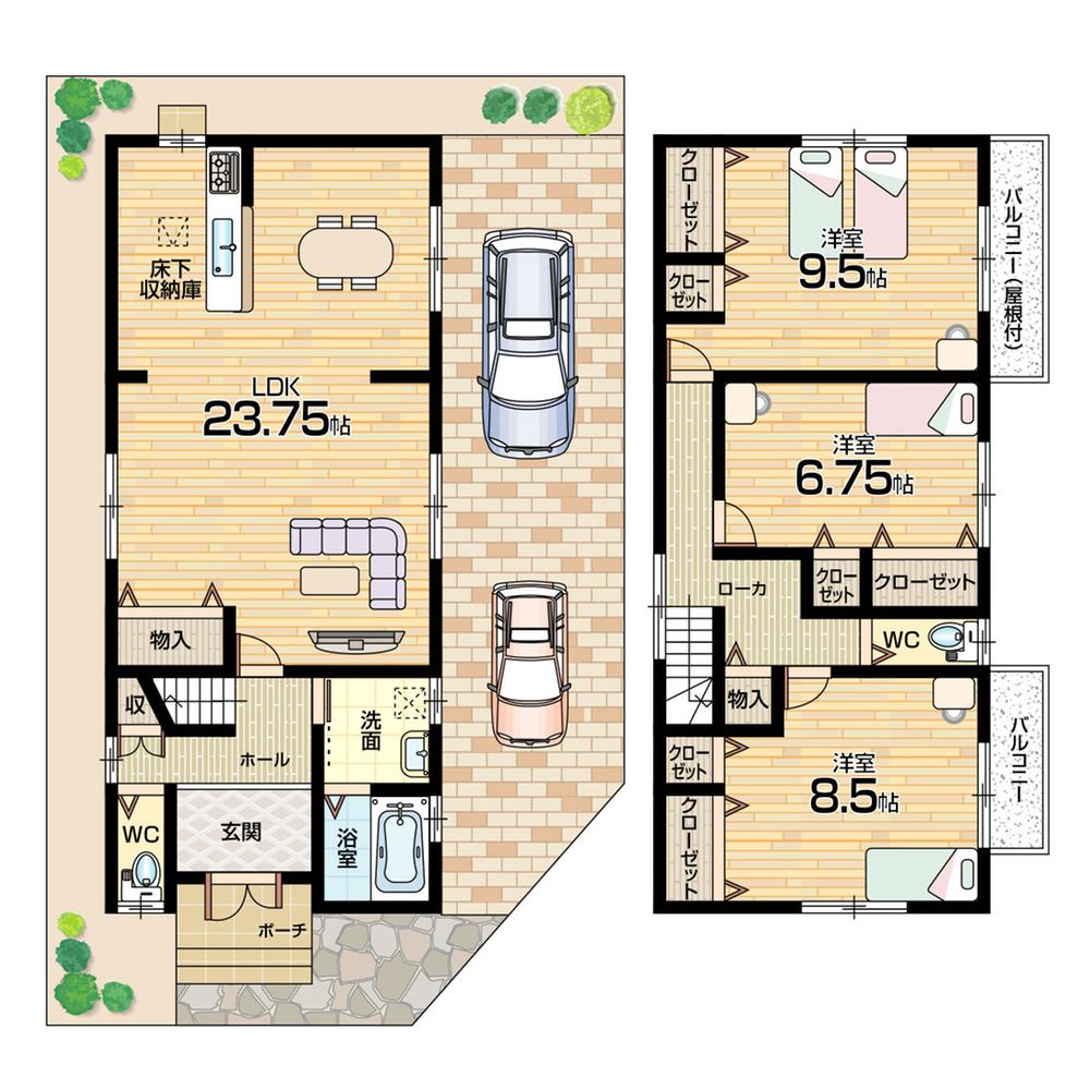 Floor plan. 23,900,000 yen, 3LDK, Land area 108.21 sq m , Building area 115.82 sq m
