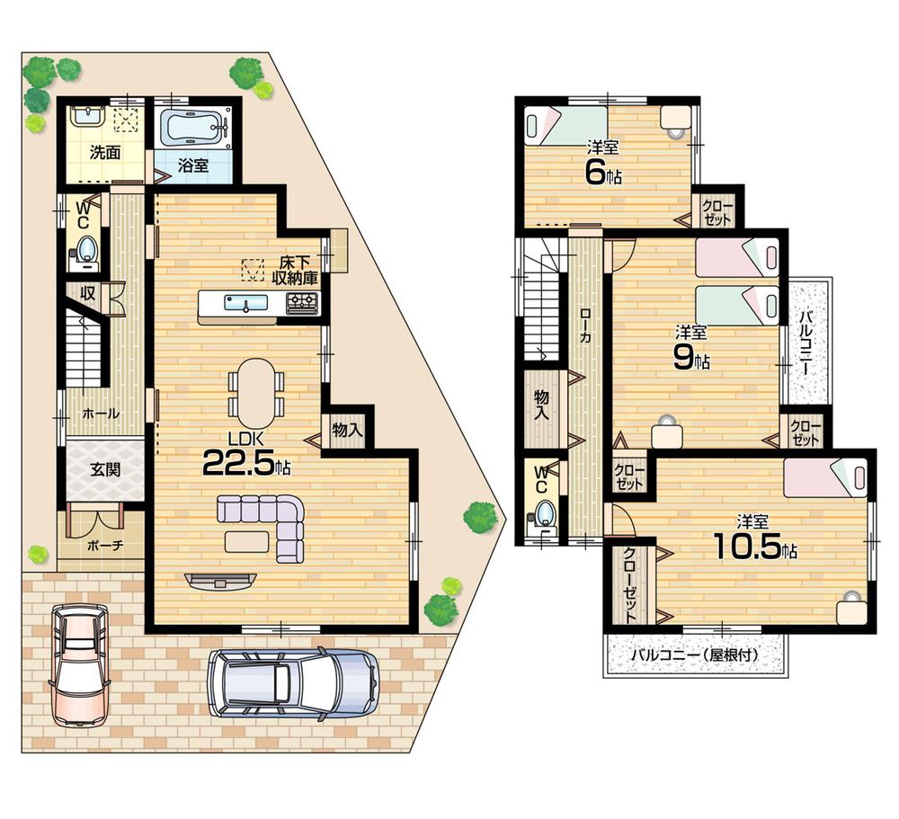 Floor plan. (No. 12 locations), Price 23.6 million yen, 3LDK, Land area 107.13 sq m , Building area 111.78 sq m