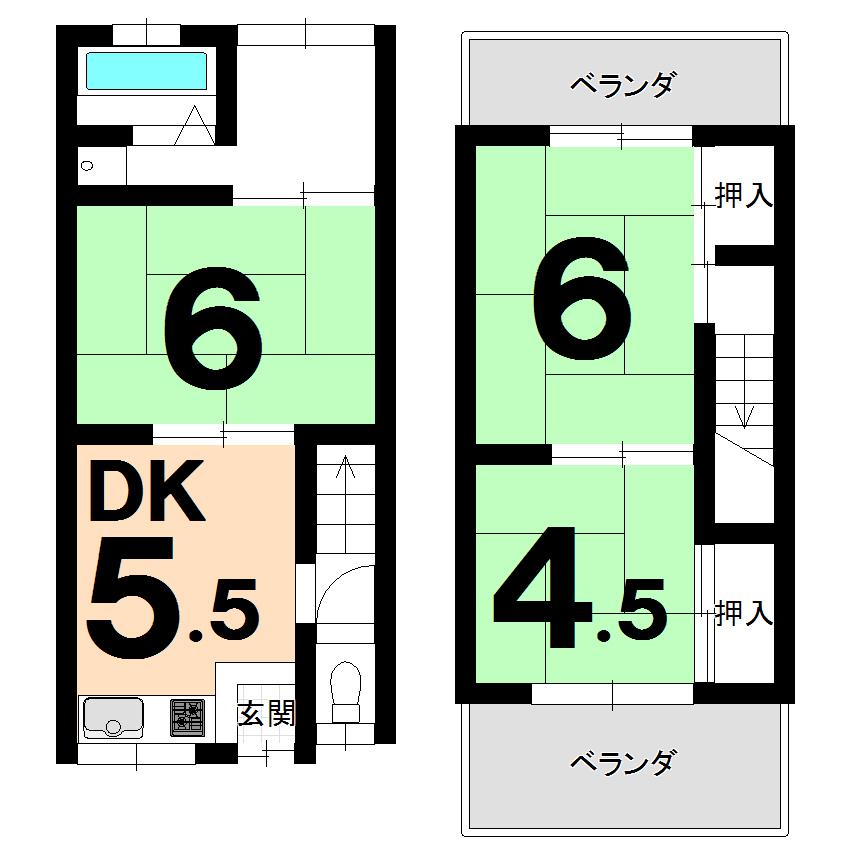 Floor plan. 5.5 million yen, 3DK, Land area 42.37 sq m , Building area 47.98 sq m