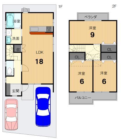 Floor plan. 25,630,000 yen, 3LDK, Land area 86.36 sq m , Building area 89.91 sq m