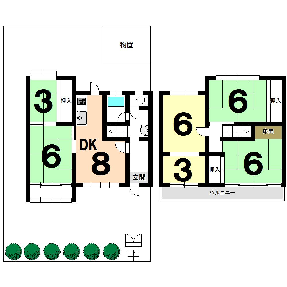 Floor plan. 17.8 million yen, 6DK, Land area 158.85 sq m , Building area 72.65 sq m