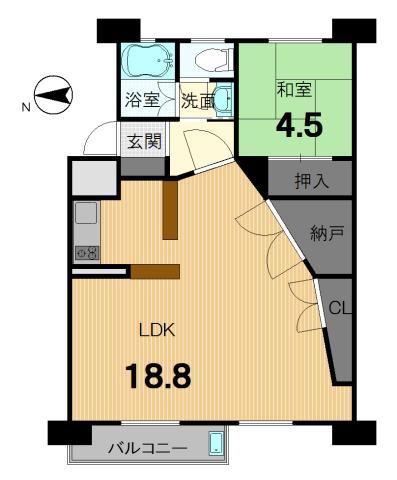Floor plan. 1LDK+S, Price 7.3 million yen, Occupied area 52.37 sq m , Balcony area 4 sq m