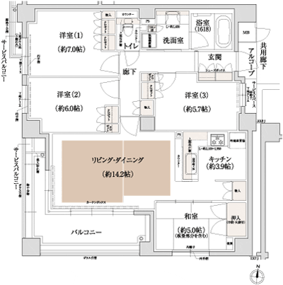 Floor: 4LDK, occupied area: 91.85 sq m, Price: 55.8 million yen
