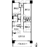 Floor: 3LDK, occupied area: 76.36 sq m, Price: 39.2 million yen