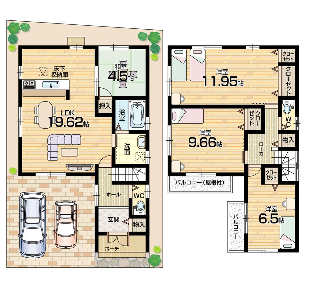 Floor plan. (No. 3 locations), Price 22,700,000 yen, 4LDK, Land area 103.61 sq m , Building area 117.04 sq m