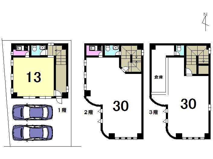 Floor plan. 38,800,000 yen, 3K, Land area 91.47 sq m , Building area 176.59 sq m floor plan
