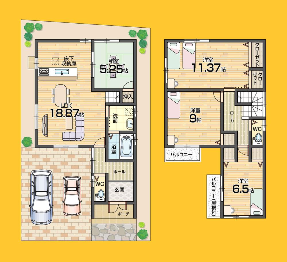 Floor plan. 22.6 million yen, 4LDK, Land area 103.37 sq m , Building area 115.42 sq m land 30 square meters or more Breadth of each room room