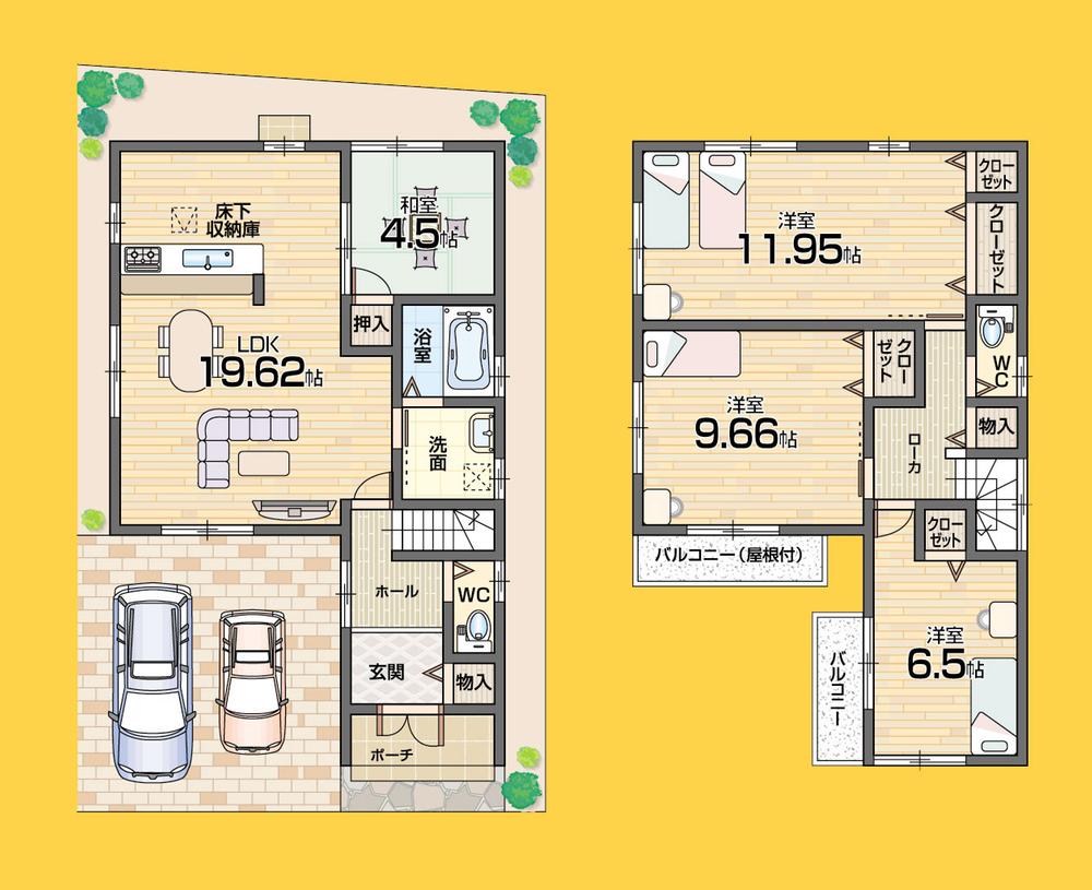 Floor plan. (No. 3 locations), Price 22,700,000 yen, 4LDK, Land area 103.61 sq m , Building area 117.04 sq m