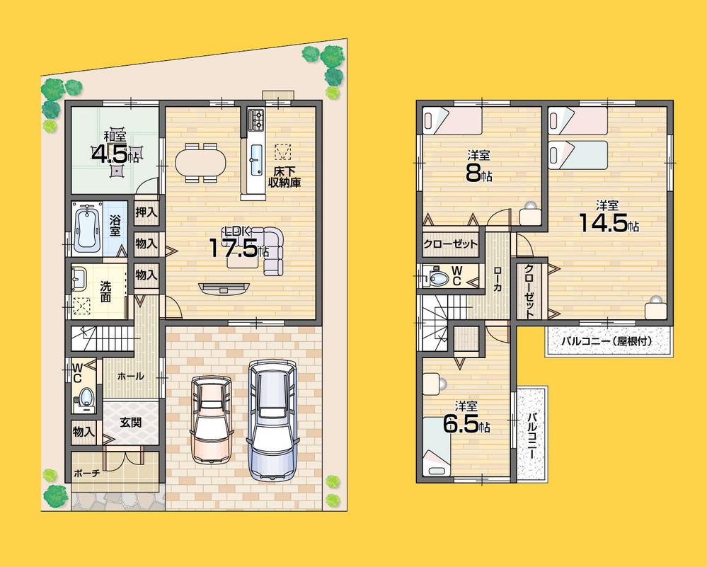 Floor plan. (No. 6 locations), Price 23.6 million yen, 4LDK, Land area 103.5 sq m , Building area 115.02 sq m
