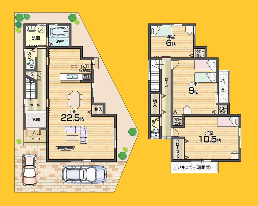 Floor plan. (No. 12 locations), Price 23.6 million yen, 3LDK, Land area 107.13 sq m , Building area 111.78 sq m