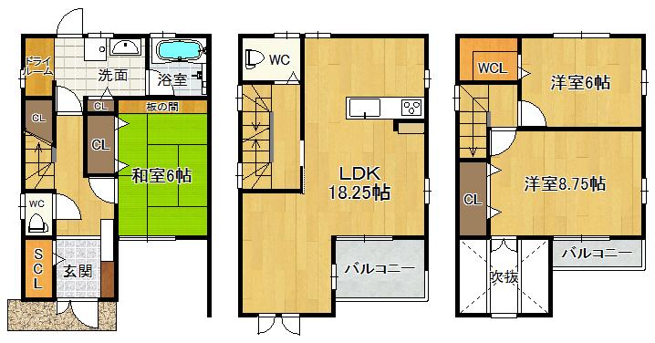 Floor plan. 26,800,000 yen, 3LDK, Land area 83.8 sq m , Building area 104.49 sq m