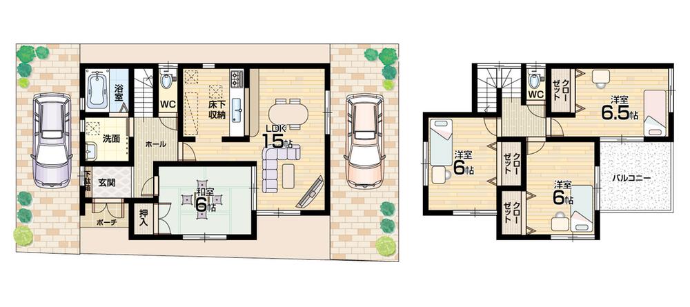 Floor plan. 29,800,000 yen, 4LDK, Land area 107.54 sq m , Building area 93.15 sq m