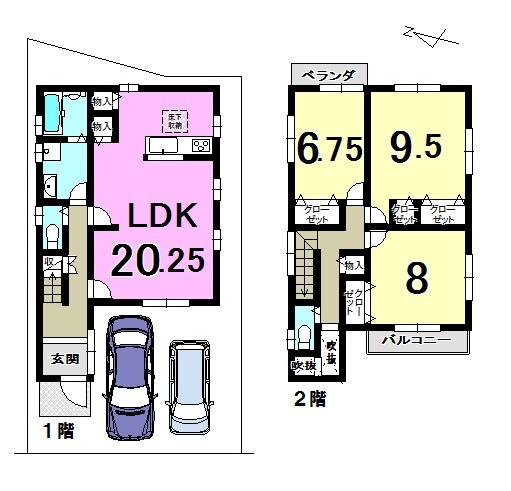 Floor plan. 23.2 million yen, 3LDK, Land area 108.35 sq m , Building area 114.2 sq m
