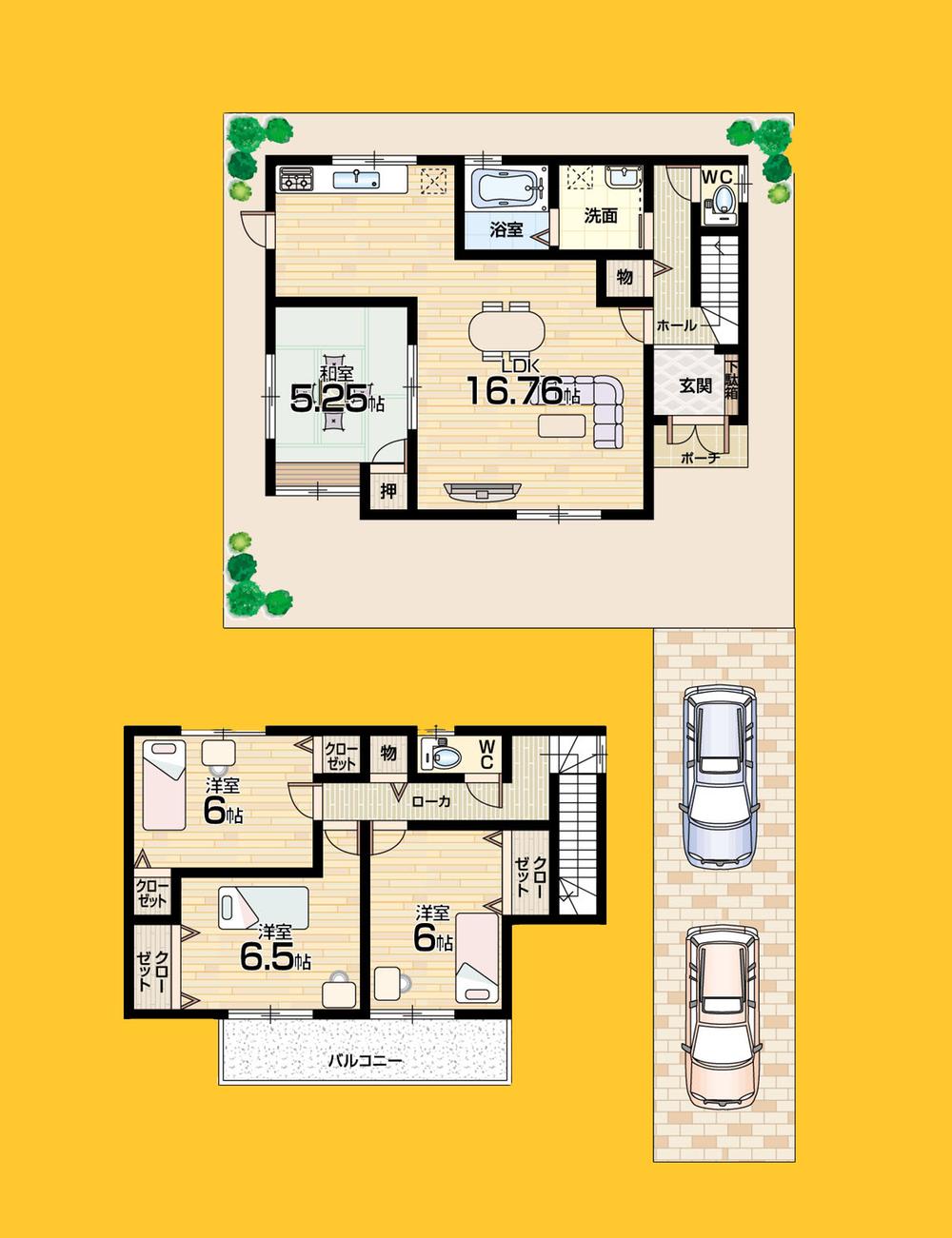 Floor plan. (No. 3 locations), Price 28,300,000 yen, 4LDK, Land area 163.23 sq m , Building area 98.01 sq m