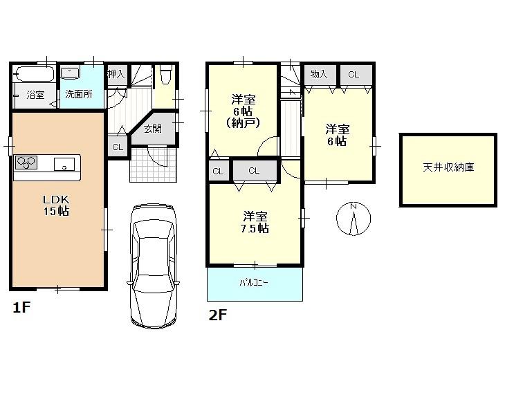 Floor plan. 25,800,000 yen, 3LDK, Land area 72.91 sq m , Building area 79.38 sq m ☆ After all, the popular face-to-face kitchen! Storage There are also a lot ☆