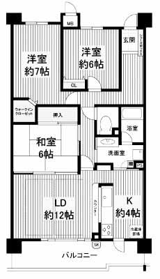 Floor plan. 3LDK, Price 23.8 million yen, Occupied area 82.87 sq m , Balcony area 13.26 sq m