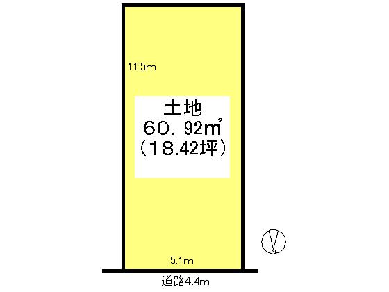 Compartment figure. Land price 12.1 million yen, Land area 72.81 sq m