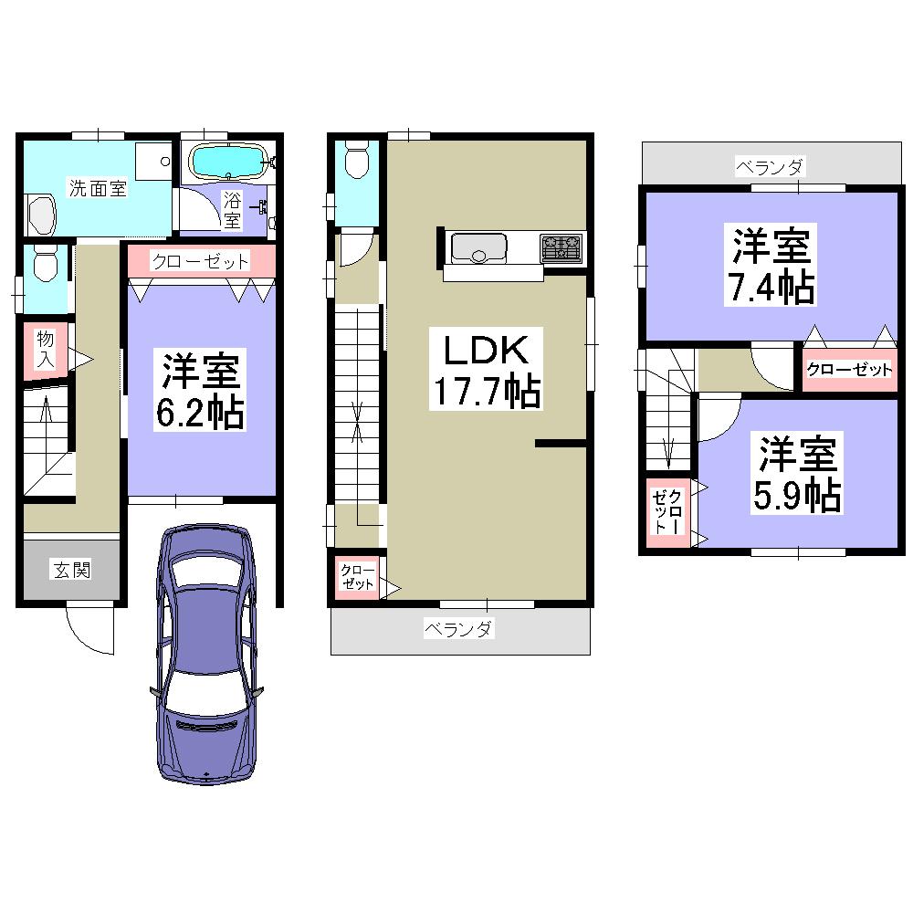 Building plan example (floor plan). Building plan example Building price 16.5 million yen Building area 98.55 sq m