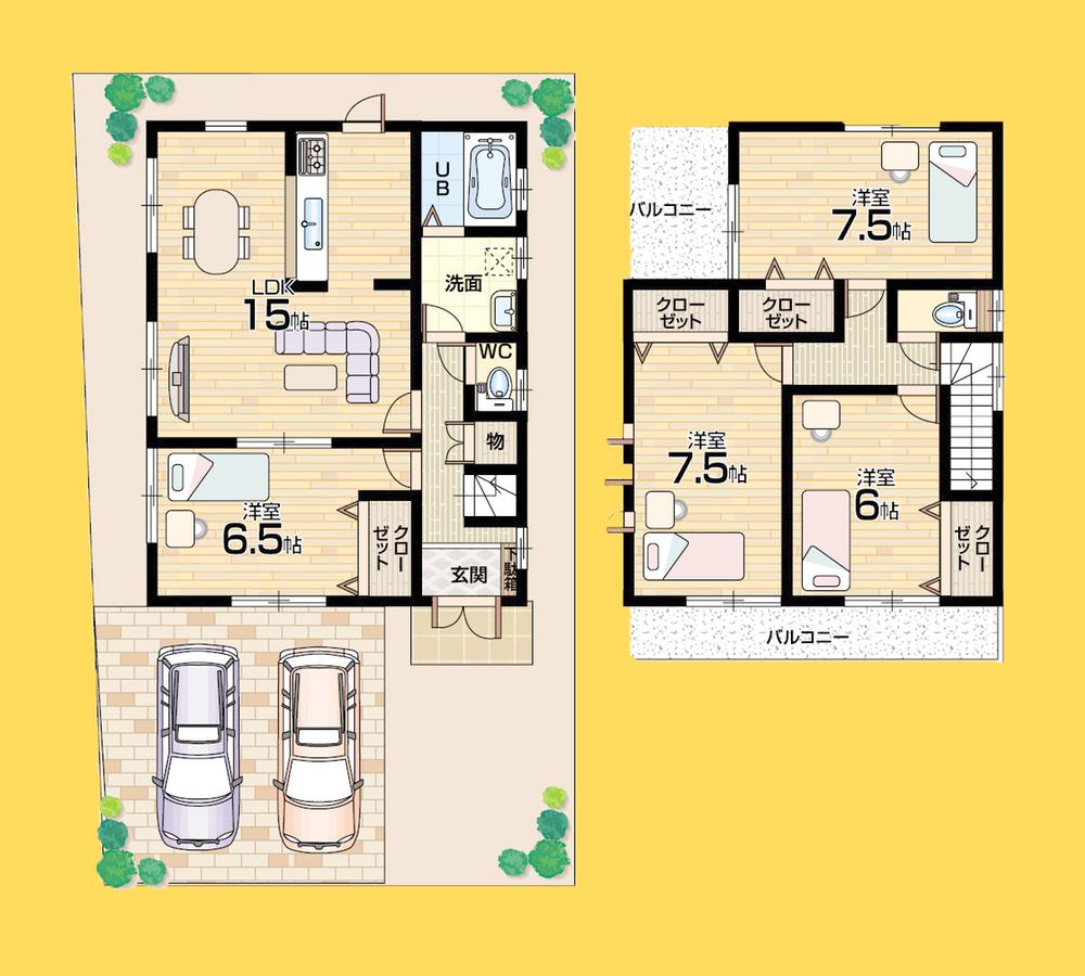 Floor plan. 768m until Bandai Hazukashi shop
