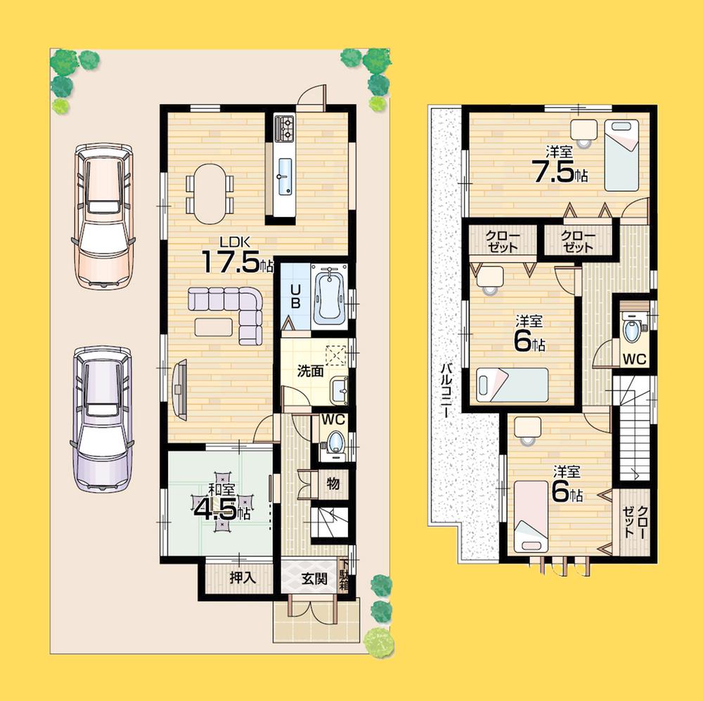 Floor plan. 768m until Bandai Hazukashi shop
