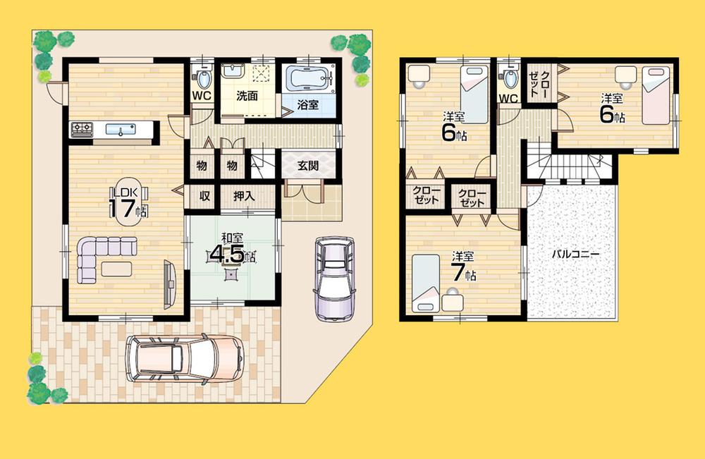 Floor plan. 29,800,000 yen, 4LDK, Land area 110.77 sq m , Building area 97.71 sq m 4LDK