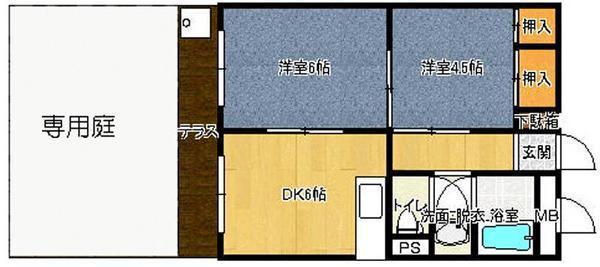 Floor plan. 2DK, Price 5.8 million yen, Occupied area 41.05 sq m