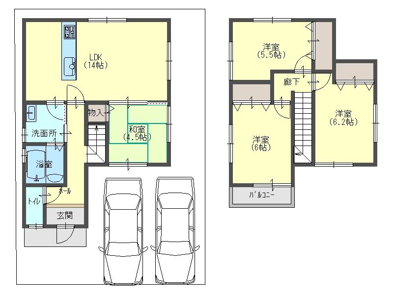 Floor plan. 27,800,000 yen, 3LDK, Land area 105.32 sq m , Building area 85.86 sq m